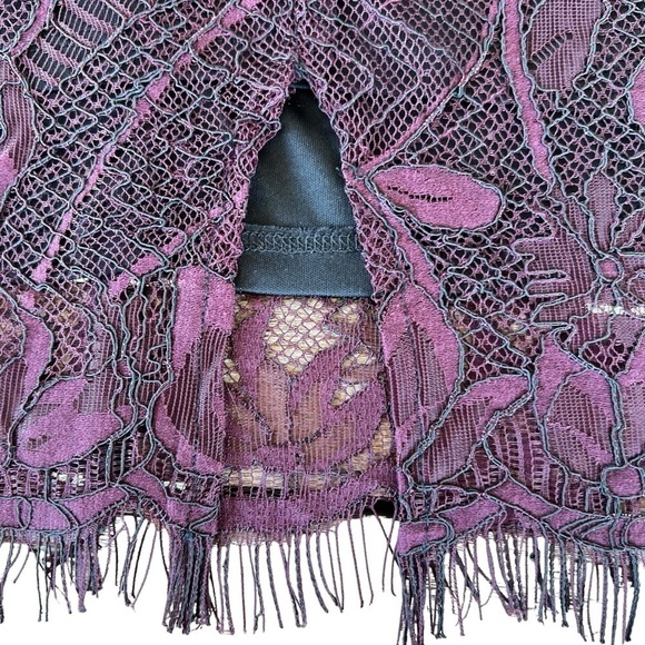 ASTR The Label Purple Eyelash Lace Halter Style Illusion Mini Dress Sexy Size Sm - Picture 8 of 11